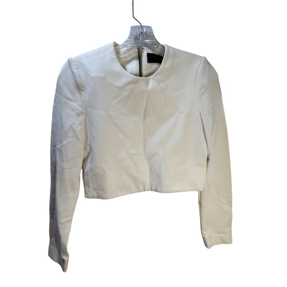 Rachel Zoe‎ Womens White Cropped Jacket